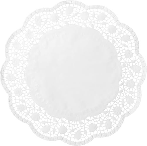 Demmler Tortenspitzen - Rund - Tortendekoration/Tortenunterlage Ø 25 cm - ästhetische Unterlage für Torten und Kuchen - weiß - 100 Stück - Made in Germany