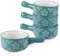 HomePop Ceramic Soup Bowls with Handle ，French Onion Soup Crocks -Rose Green (Set of 4)