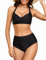 Giyaluzw Bikini Damen Set Push up Bikini-Sets für Damen Sexy Hohe Taille Triangel Swimsuit (DE/NL/SE/PL, Alphanumerisch, XL, Regular, Regular, Schwarz)