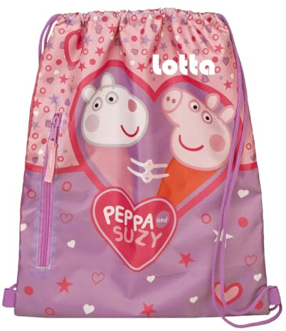 Turnbeutel Peppa Pig Mädchen - Personalisiert mit Namen - Sportbeutel Geschenk Kinder - Schuhbeutel zum Zuziehen
