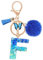 MWOOT Name Buchstabe F Schlüsselanhänger, Blau Schlüsselband für Damen, Harz Schlüsselringe für Tür Auto Schlüssel Handtaschen Deko
