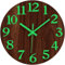 VINILITE Orologio da Parete Luminoso Numeri 3D, Orologio da Parete in Legno Senza Vetro Orologio da Parete Silenzioso Senza Ticchettio per Cucina, Camera da Letto, Soggiorno, Ufficio