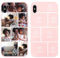 Yoedge Personalised Phone Case for iPhone XS Max 6.5 inch, Custom Photo Design Flexible Soft Silicone Customized Rubber Shockproof Cover, Personalize with 7 Image Collage for Girls Women, Pink