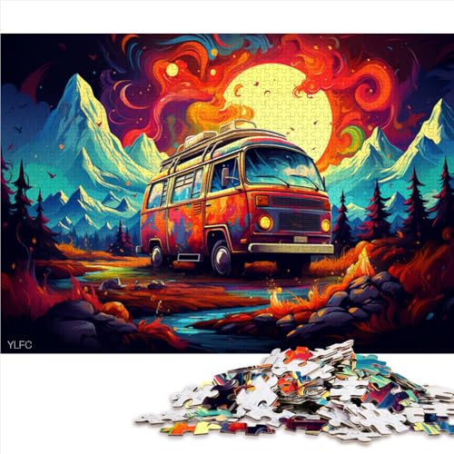 for Adults 1000 Piece Jigsaw Puzzle,Campervan Paper puzzle,for Adults & Kids Age 12 Up,learning educational puzzle。Size: 26X38cm