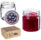 KADAX Lot de 50 petits pots pour conserves de 200 ml, fi66 mm, mini pots à miel et épices, bocaux hermétiques, bocaux à conserve, verres, pots ronds (fruits d'été)