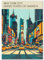 Happymotive Städteposter | NewYork Retro Poster Vintage | Schlafzimmer Deko Bild im Hochformat | Bilder Wohnzimmer | Kunstdrucke in A2 40x60, A3 30x40, A4 20x30 300g Papier ohne Rahmen