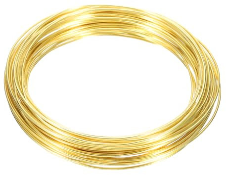 sourcing map 1.2mm/16 Gauge Copper Wires for Jewelry Making, 1 Roll Craft 10m Tarnish Resistant Beading Wires for Jewelry Making Supplies(Gold)