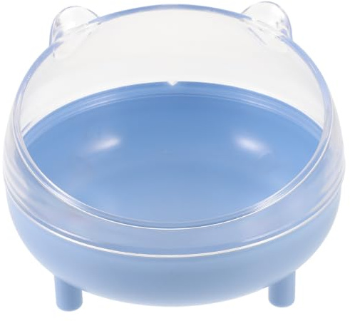 Hamster Sand Bath Box with Lid, Plastic Bathing Container, Blue