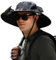 Sun Hats for Men UK - Wide Brim Hat with USB Rechargealbe Cooling Solar Fan Fishing Hat with 2 Solarpower Fans for Outdoor Lightweight Summmer Sun Protection Breathable Bucket Hats Navy