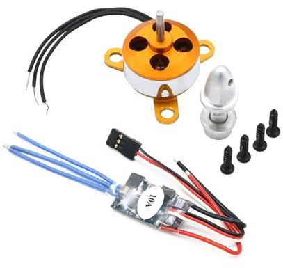 Moteur micro brushless A1504 2200 kV, 2700 kV, 2900 kV, 3200 kV, 9 G, avec support et contrôleur 10 A, for drone, avion, hélicoptère, quadricoptère(A1504 2700KV 10A)
