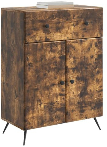 vidaXL Sideboard Geräucherte Eiche 66 x 34,5 x 90 cm Holzwerkstoff, Moderner Sideboard, Esszimmer Buffet mit viel Platz, Elegantes Möbel für Deine Wohnstube