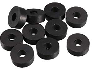 sourcingmap Rubber Flat Washers 11mm OD 4mm ID 4mm Thickness for Faucet Pipe Water Hose, Pack of 10