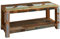 MASSIVMOEBEL24.DE | Nature of Spirit Couchtisch aus Massivholz #107 - Mehrfarbig, lackiert | aus Altholz | 110x45x50cm | mit zusätzlicher Ablagefläche | Kaffeetisch Sofatisch