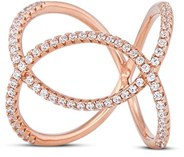 SIF JAKOBS JEWELLERY Ring Fucino aus rosévergoldetem 925 Sterling Silber mit Zirkonia-54