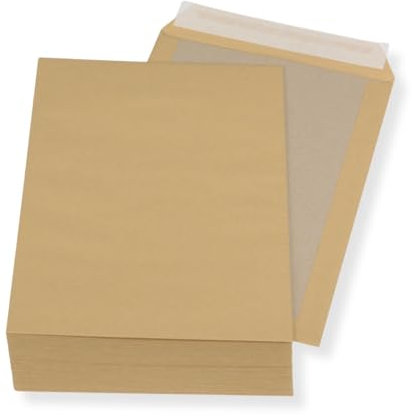50 St. C4 Papprückwand Versandtaschen braun 120 gr. Kuvert Haftklebend Briefumschläge HK Briefhüllen