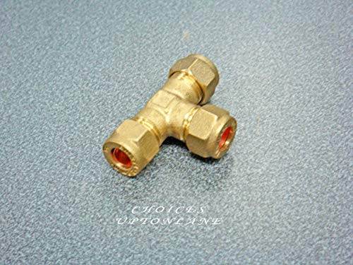 Brass Compression Plumbing Fitting from 6MM-28MM Straight, Elbow, TEE, Stop END (Fitting: 15MM, Equal TEE)