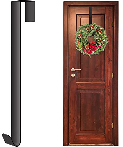 Chuangdi Metall Kranz Kleiderbügel für Weihnachten Home Office Wand Hochzeit Tür Dekor Haken Kranz Haken Kleiderbügel 15 Zoll, Kranz Kleiderbügel für Innen- und Außendisplay (Black)