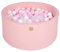 MEOWBABY Piscine à balles pour bébé – Fosses a Boules 90x40cm pour Enfants avec 300 balles – Piscine a Balle en Coton Enfant, Rose Clair