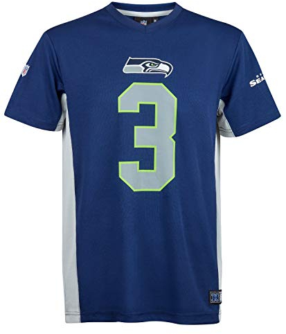 Fanatics NFL Seattle Seahawks Russell Wilson #3 Polymesh Name Number Shirt Jersey Trikot (L)