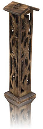 Bâton de l'encens et du cône du brûleur en Bois Porte-Tour Grand Eco Bio bienvenus Catcher Ash Agarbatti Porte-Style Rustique sculpté à la Main pour la méditation Aromathérapie Accueil Produits