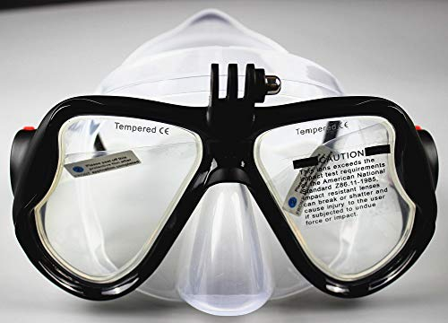 WOWDECOR Tauchmaske für Gopro Kamera Erwachsene Kinder mit Kurzsichtigkeit Kurzsichtig, Schnorchelmaske Taucherbrille Dioptrin Dioptrien Korrektur - Schwarz (0)