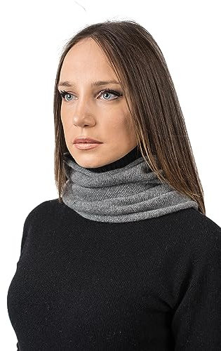 Dalle Piane Cashmere - Ringschal aus 100% regeneriertem Kaschmir - für Frau, Farbe: Grau, Einheitsgröße