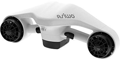 Asiwo Unterwasserscooter Tauchscooter mit Action Kamera Halterung, Seascooter mit Doppelmotor für Tauchen Schwimmen Schnorcheln Abenteuer und Fischen jagen (Weiß)