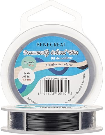 BENECREAT 30m 0,5mm 7-Strang Schwarz Nylon Coated Craft Schmuck Perlen Draht Tiger Schwanz Perlen Draht für Halsketten Armbänder Ring