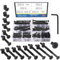 Glarks 141 Stück M6x15,20,25,30,35,40,45,50,55,60,65,70,75,80 mm Babybett Schrauben Hardware Ersatz-Kit, schwarze Innensechskantschrauben und Muttern Sortiment mit einem Inbusschlüssel