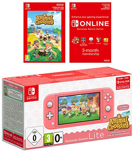 Nintendo Switch Lite (Coral) Animal Crossing New Horizons + NSO 3 months