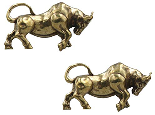 BESPORTBLE 2Pcs Stierfigur Kuh Statue Stier Skulptur Tierkreis Ochsen Skulptur 2021 Chinesische Neujahr Rinder Figur Feng Shui Viel Glück Ornamente Fee Garten Kuchen Dekorationen