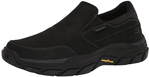 Skechers Respected - Calum Hombre Scarpe da ginnastica, Black Leather W Synthetic, 43 EU