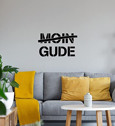 Moin Gude Wandtattoo Schwarz Aufkleber 76 x 46 cm