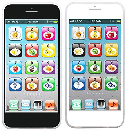 Ouet de téléphone pour bébé - Jouets cadeaux pour bébé pour filles de 1 à 6 ans, jouets d'apprentissage précoce pour jouet de téléphone éducatif pour enfants de 6 mois et plus, 1, 2, 3, 4 ans(noir)