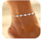 Handcess Boho Fußkettchen Silber Kristall Knöchel Armbänder Strass Fußkette für Frauen und Mädchen