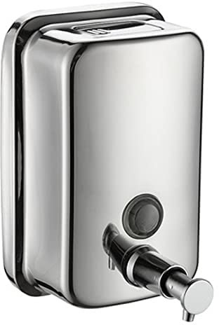 Manual Pump Soap Dispenser Stainless Steel Wall Mounted Large Commercial Polished 1 Litre Corrosion Proof