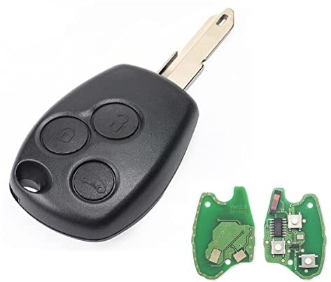Heart Horse 3 Boutons Coque de Clef Télécommande Boitier Clé électronique de Voiture Telecommande pour Ren Ault Clio 3 Kangoo Master Modus Trafic Vivaro avec 433Mhz PCF7946 Puce