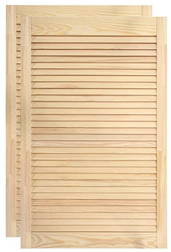 Gecheer Puertas de Persiana 2 uds Estructura de Madera Maciza Pino 99,3x59,4cm