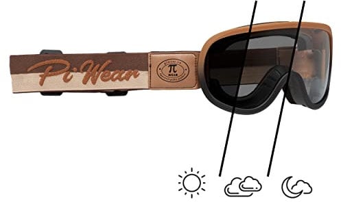 PiWear Arizona braun 24DCL | retro Motorradbrillle selbsttönend, perfekt auch für Brillenträger, UV400
