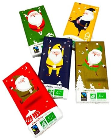 Chocolaterie Castelain - Lot 5 tablettes chocolat au lait de Noël 5x30g - unité