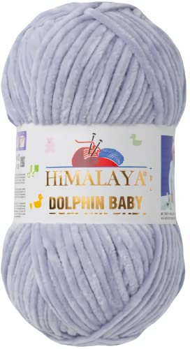Strickfein Himalaya Dolphin Baby Wolle Garn Baumwolle Strickwolle zum Stricken häkeln (80351 Hellgrau)