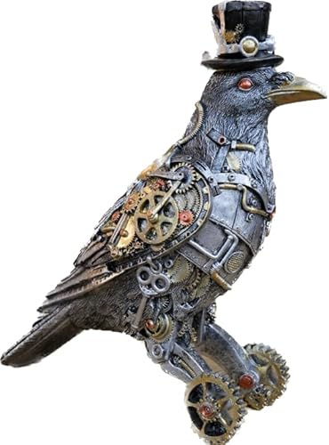 Venture Vehicles Ltd Mechanical Cog Steampunk Themed Quirky Detailed Crow Resin Ornament