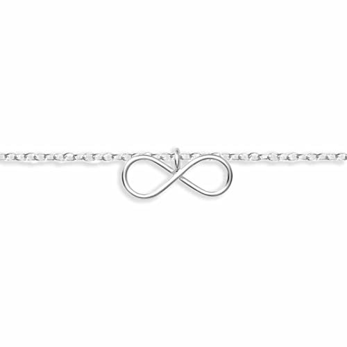 Monkimau Fußkettchen Silber mit Unendlichkeitszeichen Anhänger aus 925 Sterling Silver Infinity Anklet Women Charm Fußkette Damen Schmuck Geschenke für Kinder Mädchen Frauen