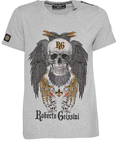Roberto Geissini Herren T-Shirt Skull-Perfekt - Grey XL
