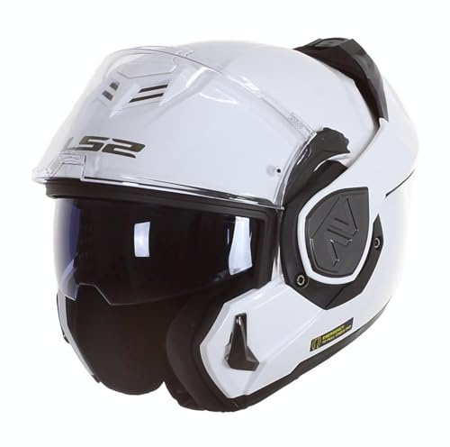 LS2, Advant Modular Flip Front Motorcycle Helmet. ECE 22.06 Certified. Complete With Pinlock and Luxury Camo Backpack Style Carry Bag. Solid White. XXXL