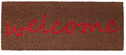 FISURA - Fußmatte außen Welcome a aus Kokosnuss mit Rutschfester PVC-Rückseite. Lustige Welcome Fußmatte. Handbemalt. Maße: 70 cm x 28 cm