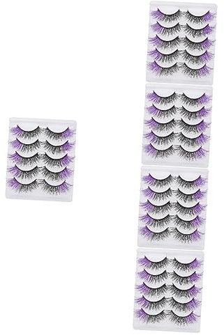 FRCOLOR 5 Set Di Ciglia Finte Naturali - Ciglia Finte Riutilizzabili Delicate E Durature Con Scatola 5 Paia*5