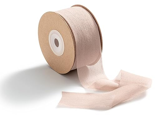 CHUQING Schleifenband Chiffon Geschenkband Breit,38 mm x 23 m,Schleife Bänder Hochzeit Seidenband Chiffonband Weihnachten Stoffband