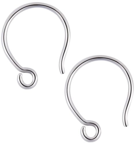 Beebeecraft 1 Box 10Pcs Ear Wires 925 Sterling Silver French Earring Hooks with Loop Dangle Fish Hook for Earrings Jewellery Making