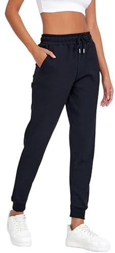 Pantalons de survêtement COMEOR pour femmes : pantalons de sport longs en coton, pantalons d'entraînement, pantalons décontractés pour femmes à coupe classique pour le fitness, le yoga, les loisirs